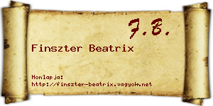 Finszter Beatrix névjegykártya